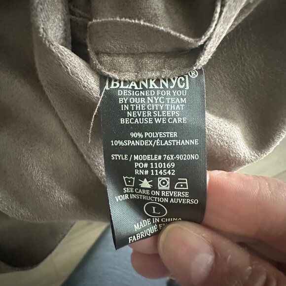 Blank NYC Asymmetrical Front Zip Suede-Like Jacket Large - Picture 3 of 11